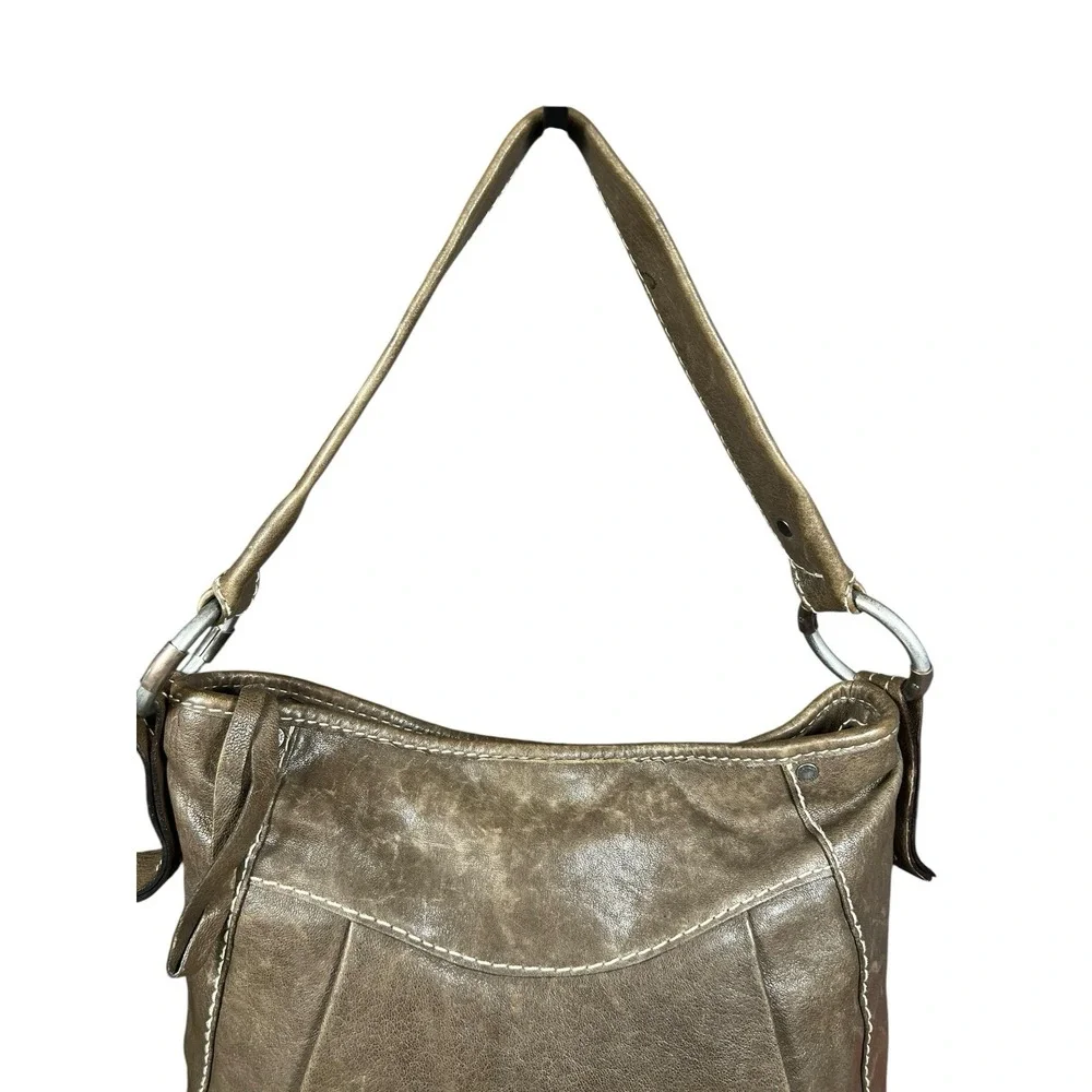 Abercrombie & Fitch Y2K‎ 00's Leather Hobo Shoulder Bag Slouchy Distressed Brown